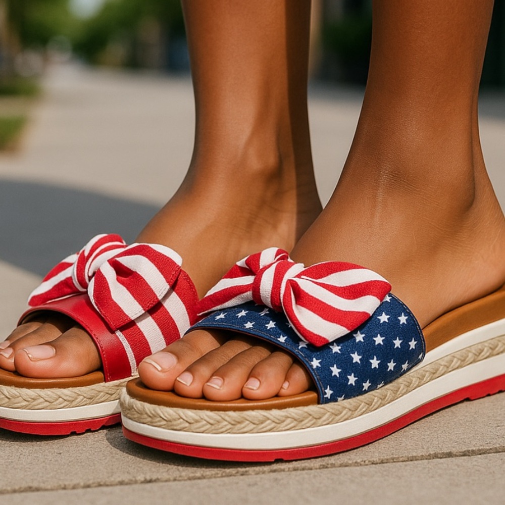 24P flag inspired sandals! New!